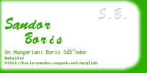 sandor boris business card